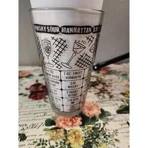 Vintage1950s Cocktail Mixer Shaker Glass Recipes Great Condition